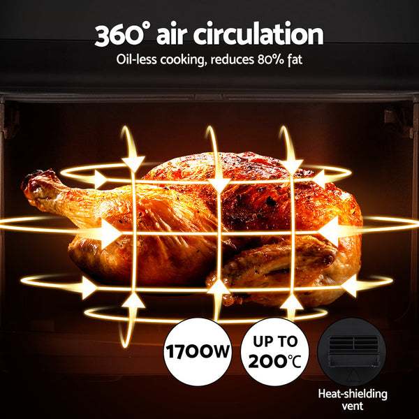 Devanti Air Fryer 10L LCD Kitchen Oven Devanti