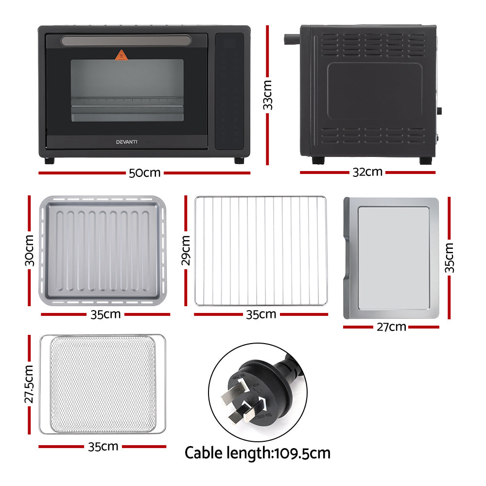 Devanti Air Fryer 32L W/ LCD Touch Oven 1700W Devanti