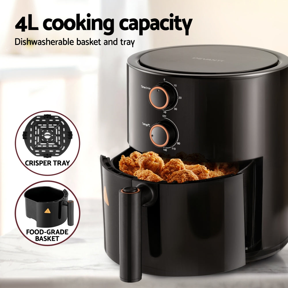 Devanti 4L Air Fryer Knob Control 1500W Devanti