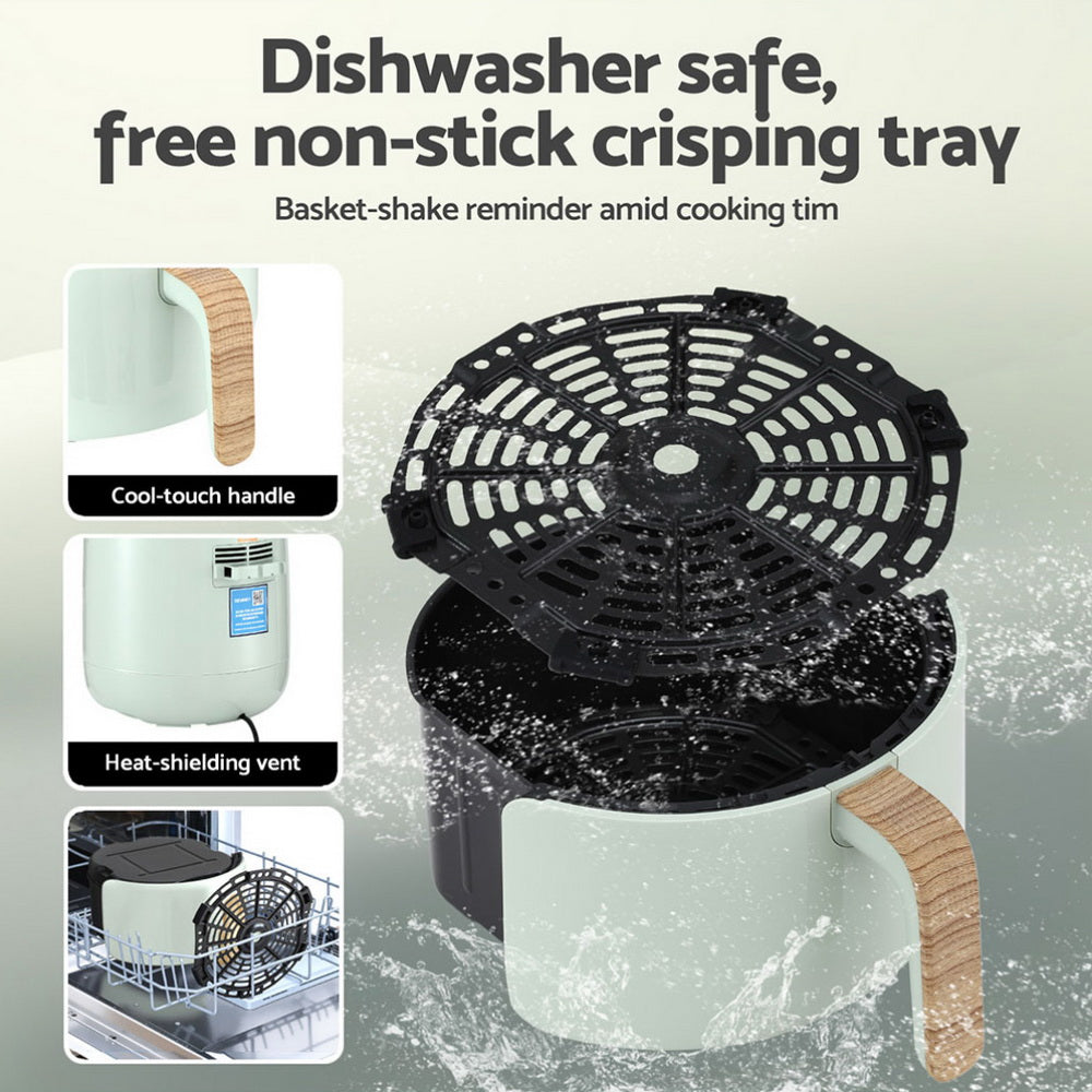 Devanti 5L Air Fryer Touch Control 1700W Green Awezingly