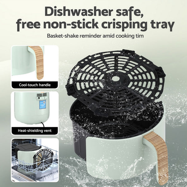 Devanti 5L Air Fryer Touch Control 1700W Green Awezingly