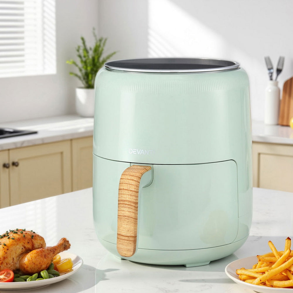 Devanti 5L Air Fryer Touch Control 1700W Green Awezingly