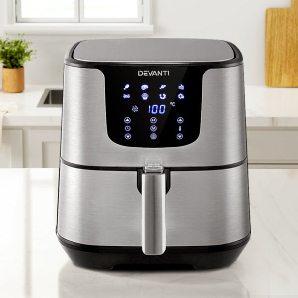 Devanti Air Fryer 7L LCD Fryers Oil Free Oven Airfryer Kitchen Healthy Cooker Devanti