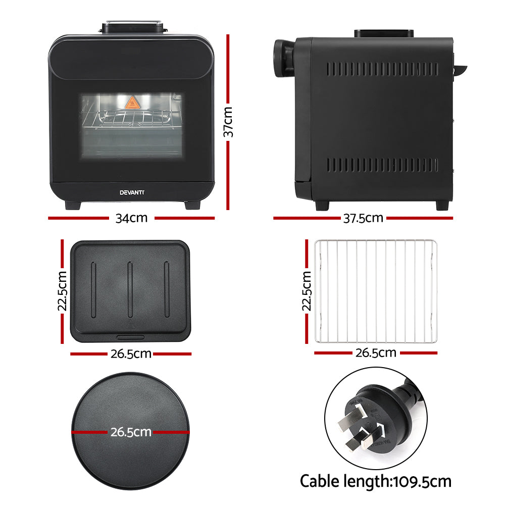 Devanti Steam Air Fryer Oven 15L W/ LCD Touch 1600W Devanti