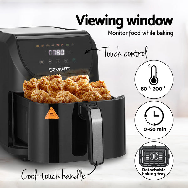 Devanti Air Fryer 5L W/ LCD Touch 1500W Devanti