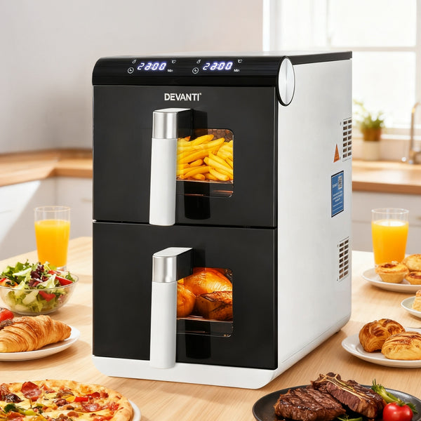 Devanti Air Fryer Oven 11L Dual Zone Fryers Awezingly