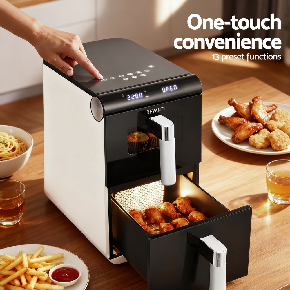 Devanti Air Fryer Oven 11L Dual Zone Fryers Awezingly