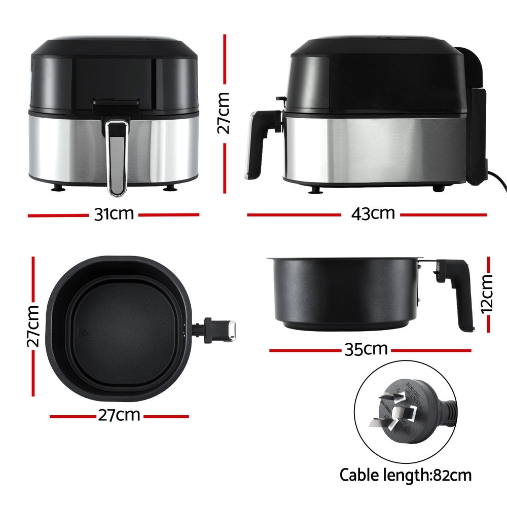 Devanti 5.5L Air Fryer & Grill LCD Fryers 1500W DEVANTI