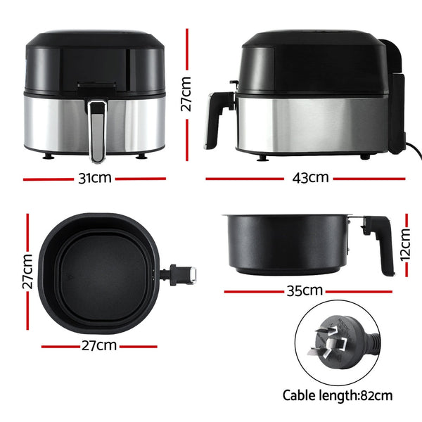 Devanti 5.5L Air Fryer & Grill LCD Fryers 1500W DEVANTI