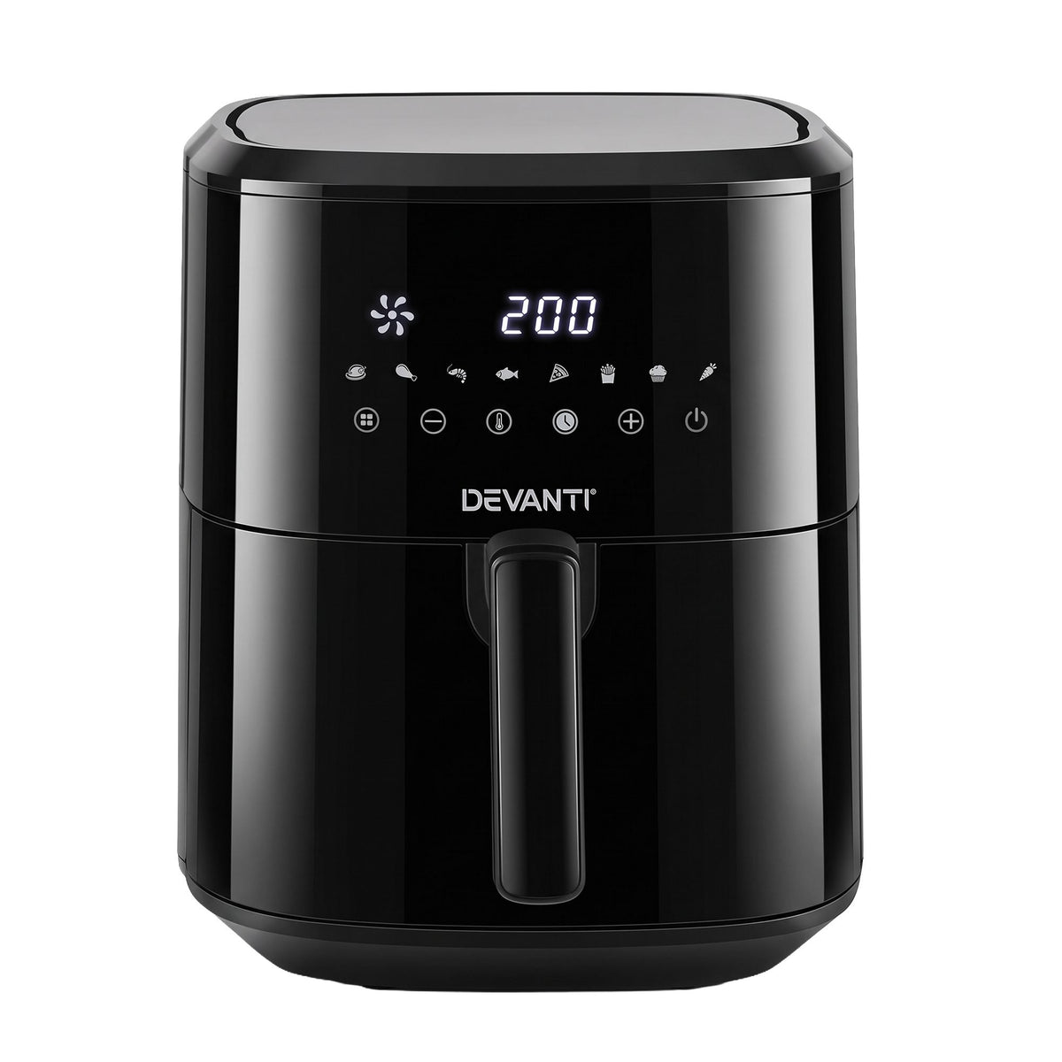Devanti Air Fryer 6.5L 1700W Digital Touch 8 Presets Non-Stick Basket Black Awezingly