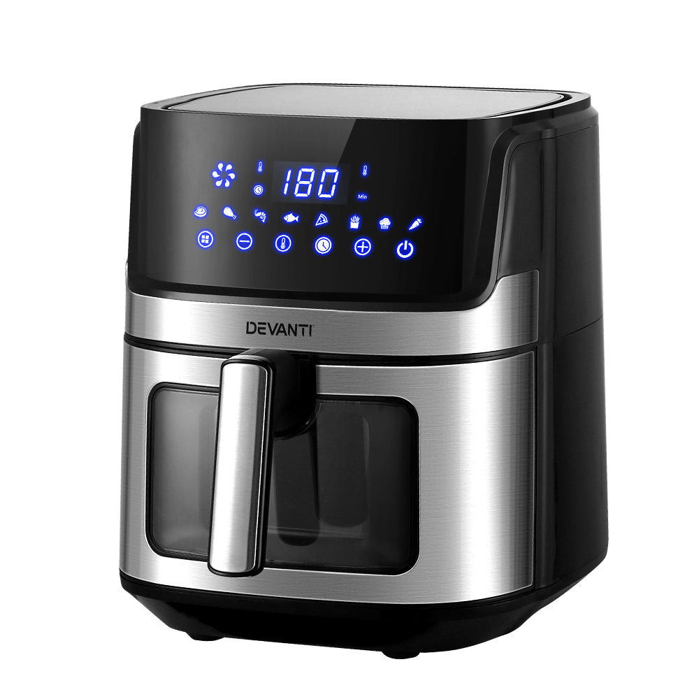 Devanti Air Fryer 6.5L LCD Fryers Oven Airfryer Healthy Cooker Oil Free Kitchen Devanti