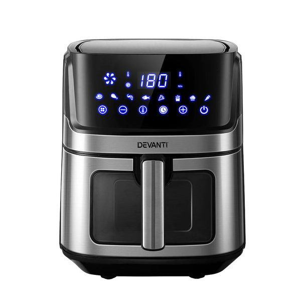 Devanti Air Fryer 6.5L LCD Fryers Oven Airfryer Healthy Cooker Oil Free Kitchen Devanti