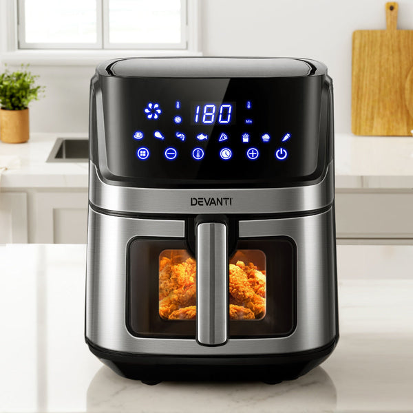 Devanti Air Fryer 6.5L LCD Fryers Oven Airfryer Healthy Cooker Oil Free Kitchen Devanti