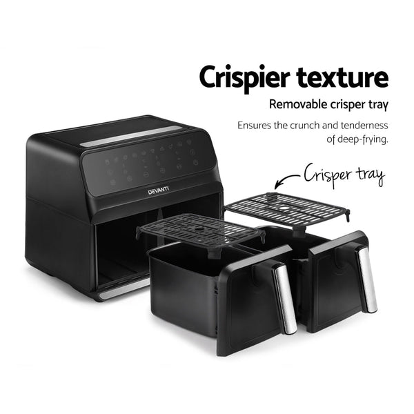 Devanti Air Fryer 8L LCD Fryers Oven Airfryer Healthy Cooker Oil Free Kitchen Devanti