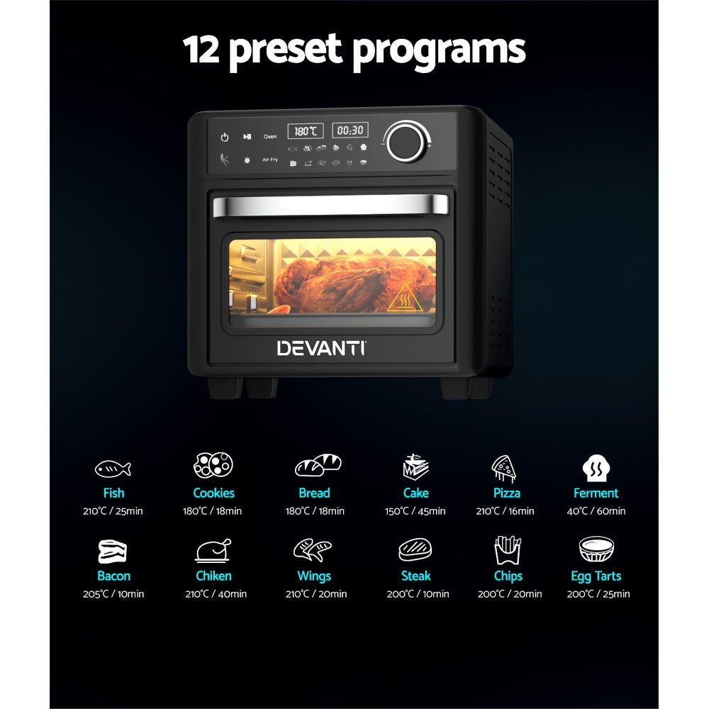 Devanti Air Fryer 15L LCD Fryers Oven Devanti