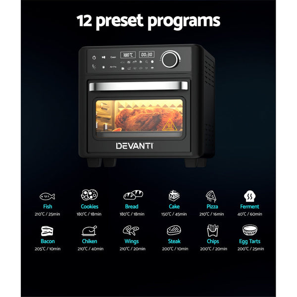 Devanti Air Fryer 15L LCD Fryers Oven Devanti