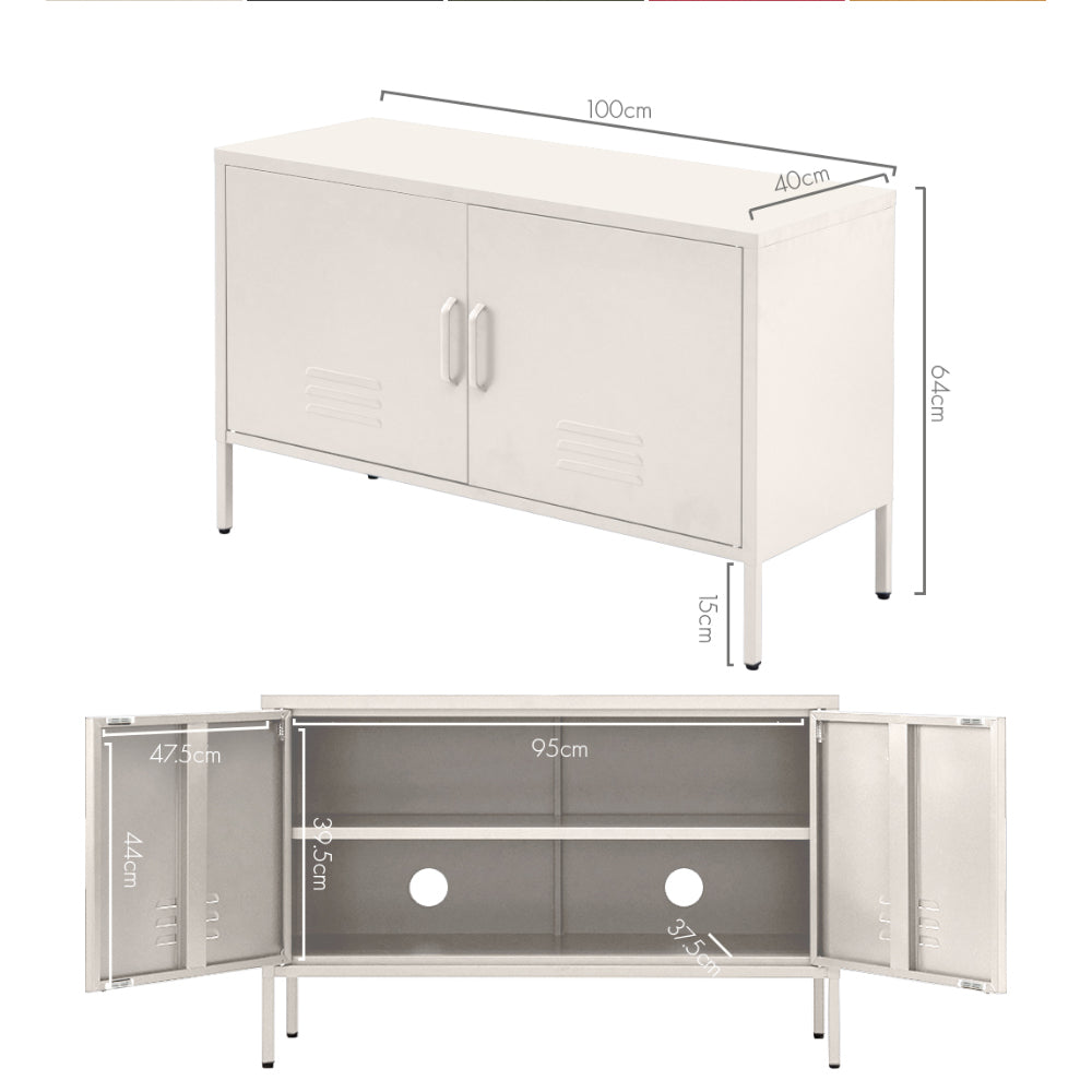 Artiss Buffet Sideboard Metal Cabinet - BASE White Awezingly