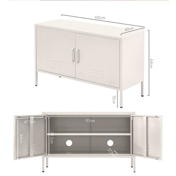 Artiss Buffet Sideboard Metal Cabinet - BASE White Awezingly