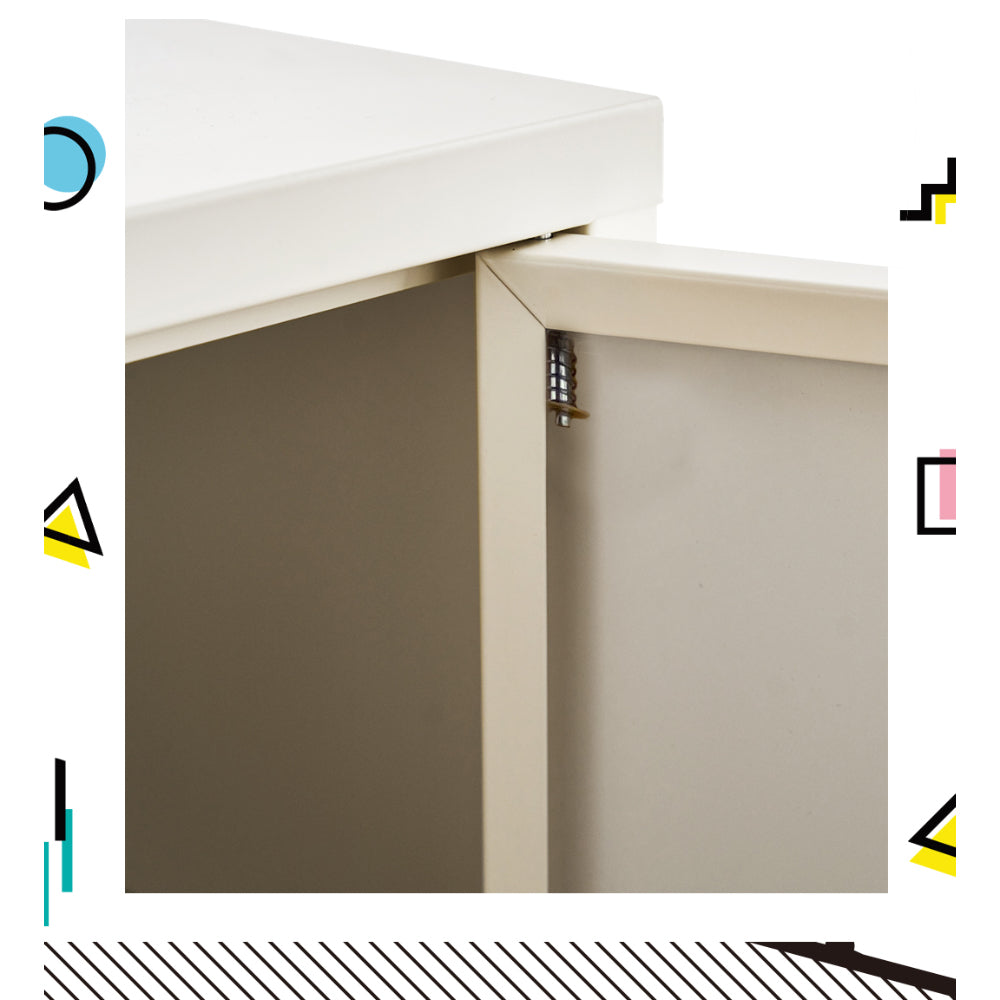 Artiss Buffet Sideboard Metal Cabinet - BASE White Awezingly