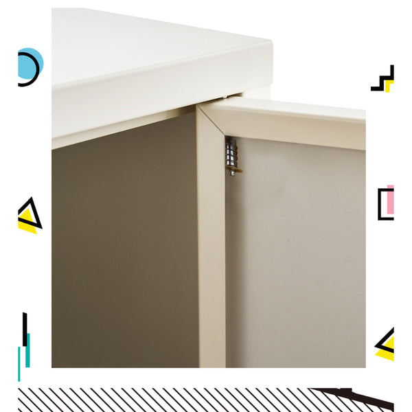 Artiss Buffet Sideboard Metal Cabinet - BASE White Awezingly