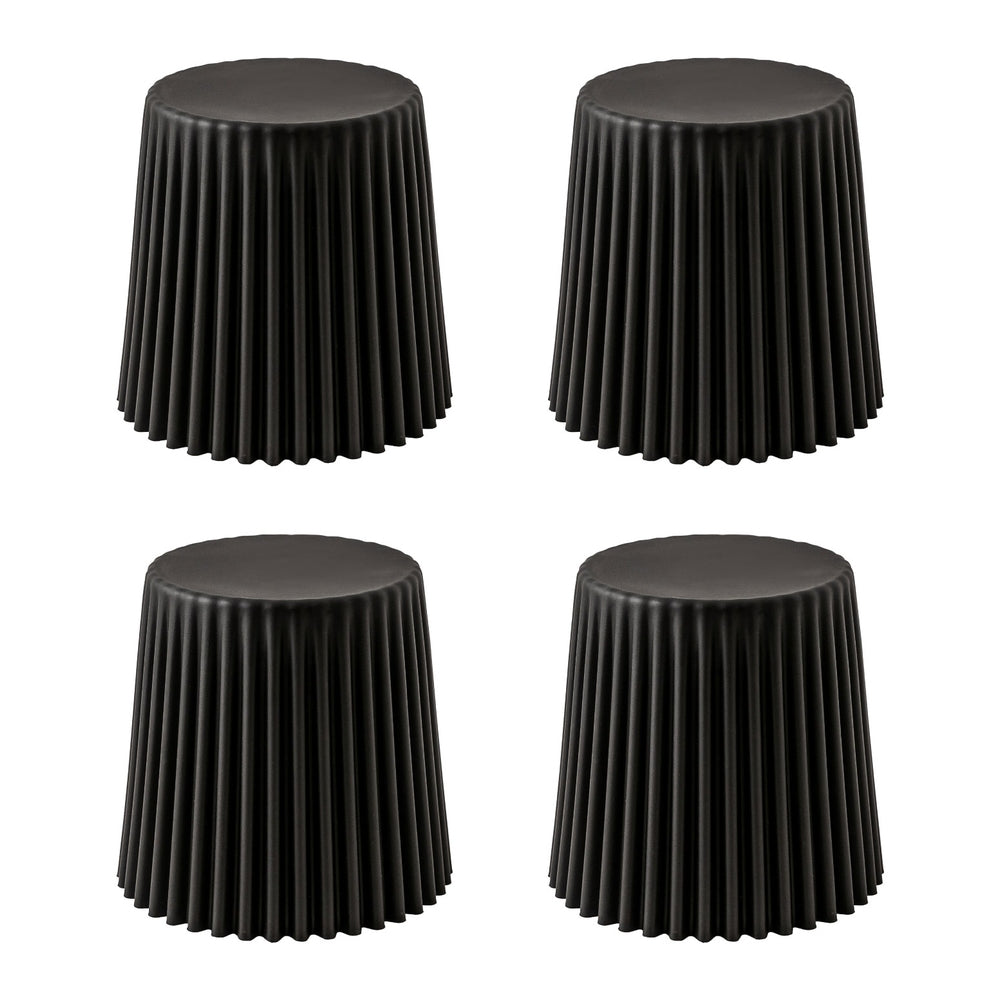 Artiss Set of 4 Cupcake Bar Stools Stackable Foot Stools Black Artiss