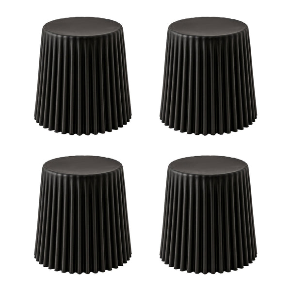 Artiss Set of 4 Cupcake Bar Stools Stackable Foot Stools Black Artiss