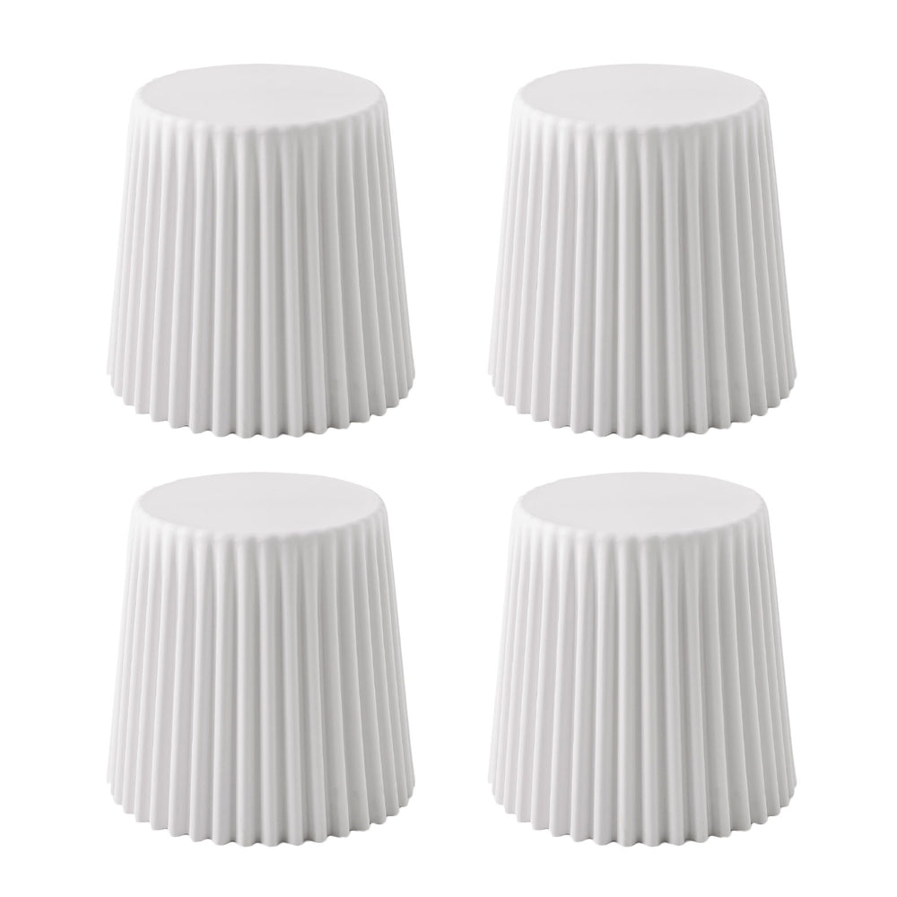 Artiss Set of 4 Cupcake Bar Stools Stackable Foot Stool White Artiss