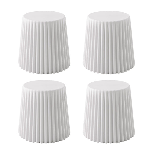 Artiss Set of 4 Cupcake Bar Stools Stackable Foot Stool White Artiss