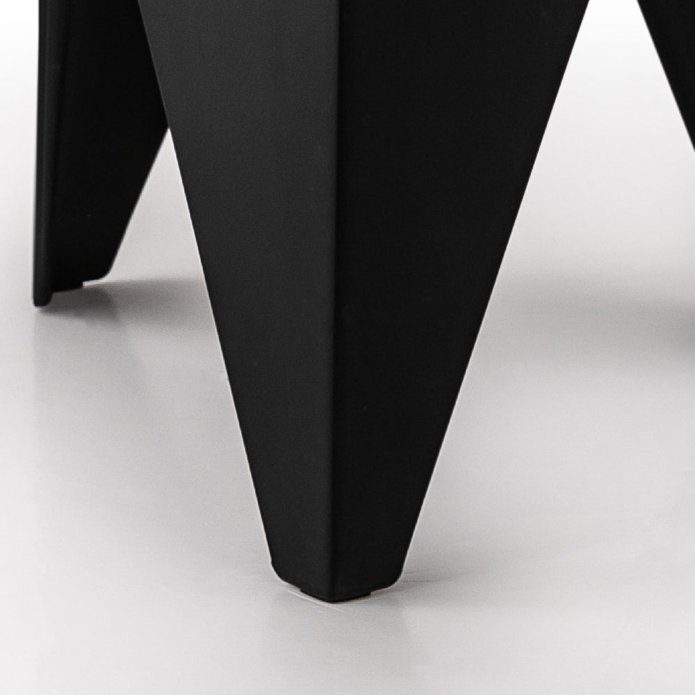 Artiss 4PC Puzzle Stool Plastic Bar Stools Stackable Black Artiss