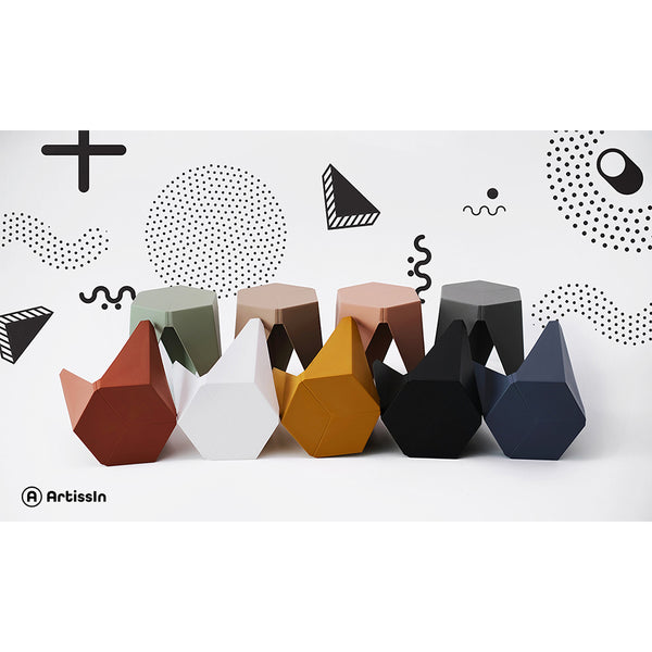 Artiss 2x Bar Stools Puzzle Plastic Foot Stool Green Artiss