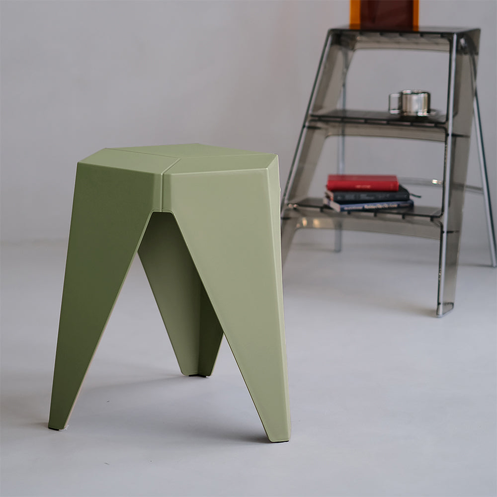 Artiss 2x Bar Stools Puzzle Plastic Foot Stool Green Artiss