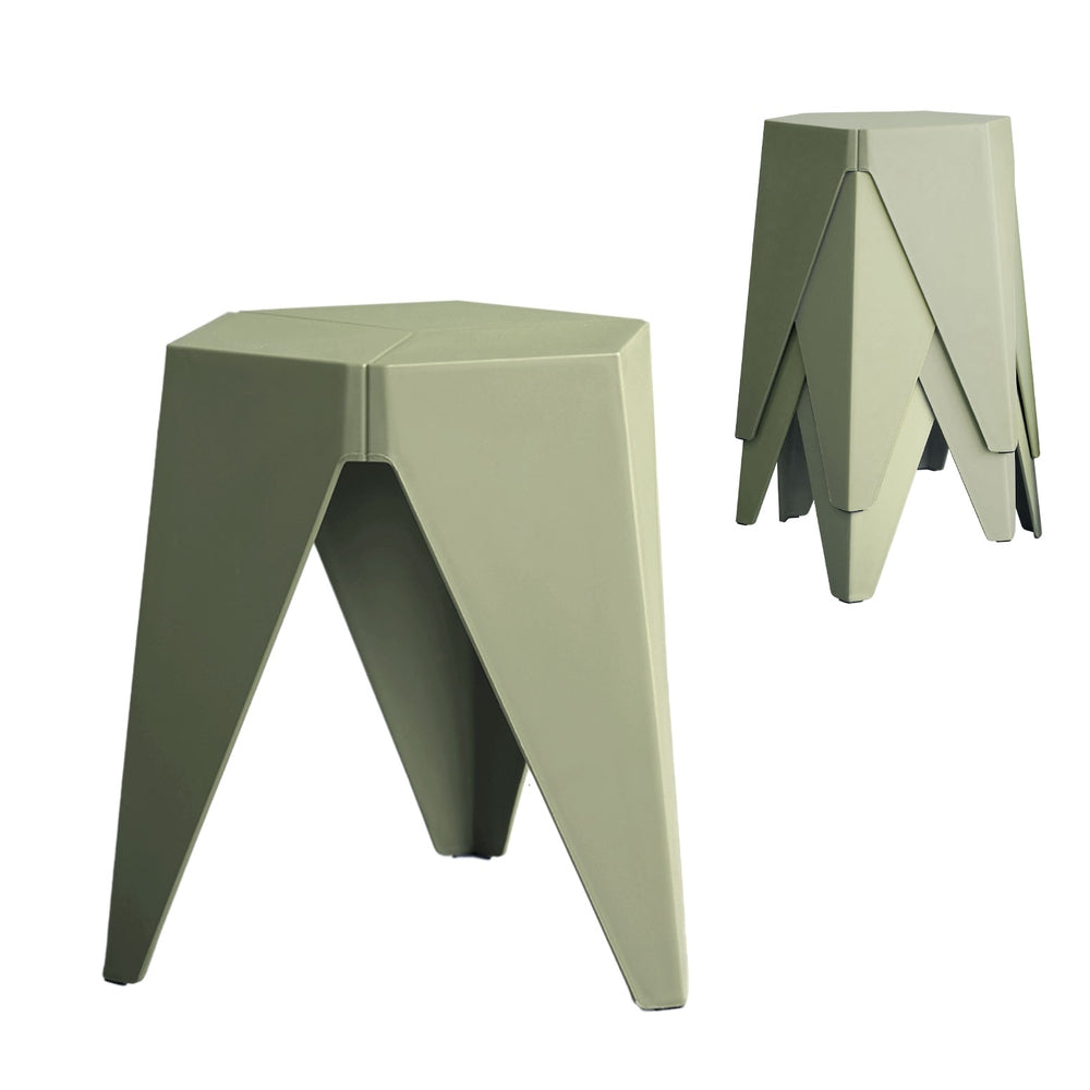 Artiss 4PC Puzzle Stool Bar Stools Stackable Green Artiss