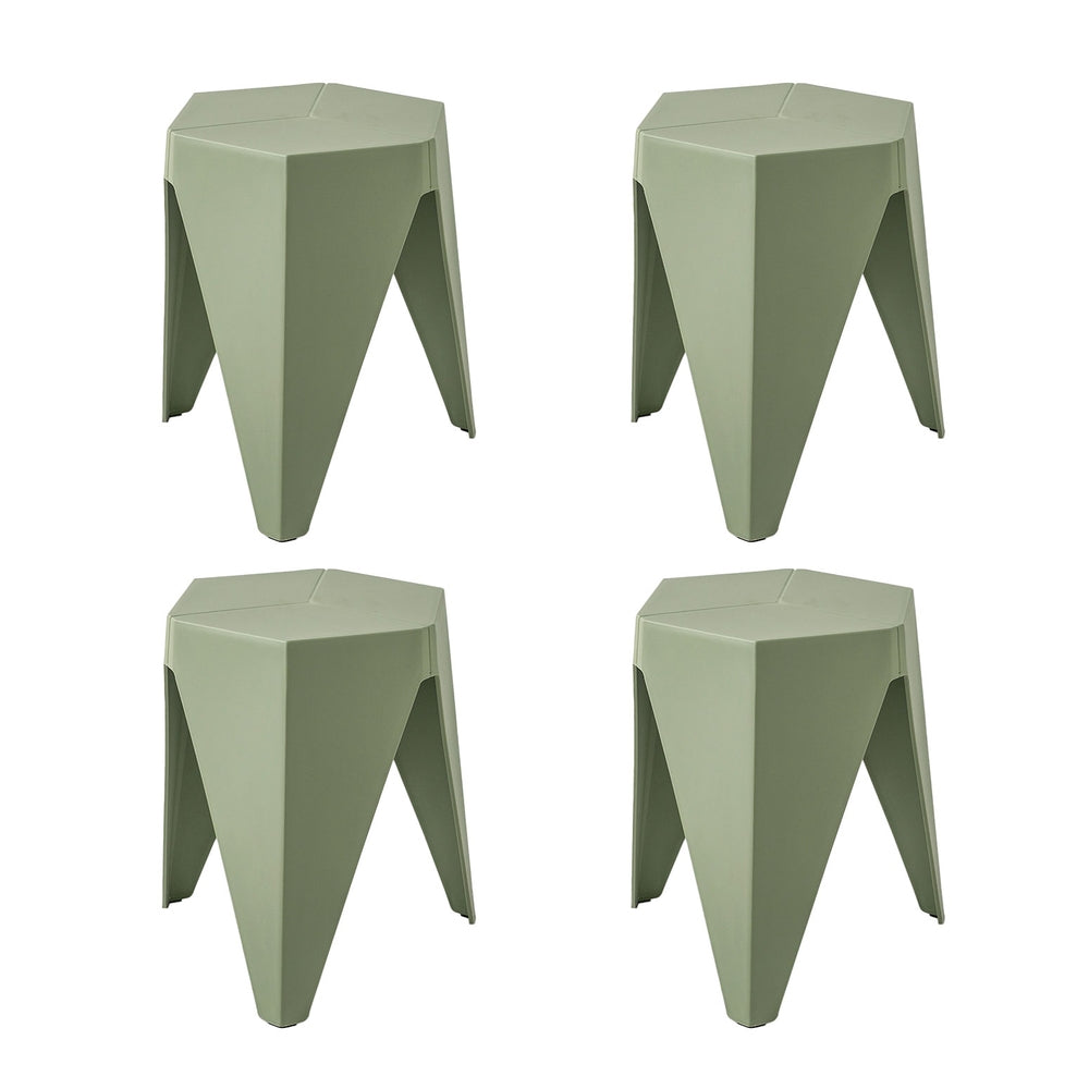 Artiss 4PC Puzzle Stool Bar Stools Stackable Green Artiss