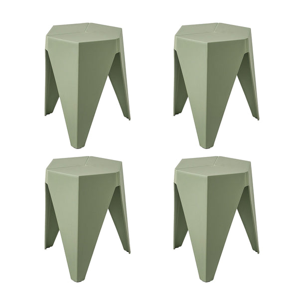 Artiss 4PC Puzzle Stool Bar Stools Stackable Green Artiss