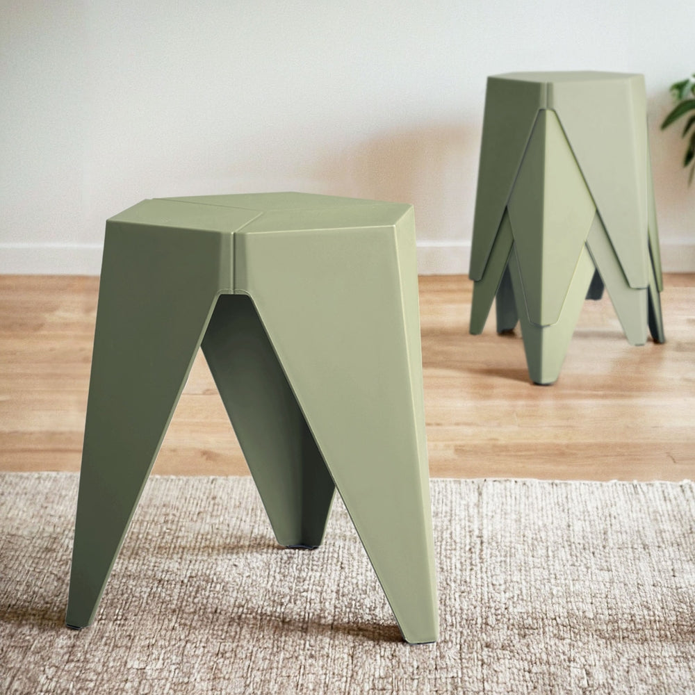 Artiss 4PC Puzzle Stool Bar Stools Stackable Green Artiss