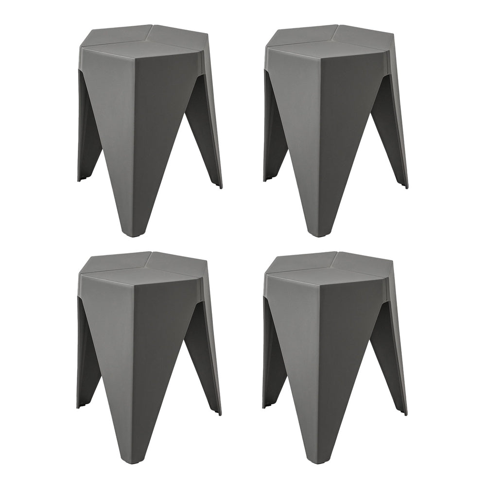 Artiss 4PC Puzzle Stool Bar Stools Stackable Grey Artiss