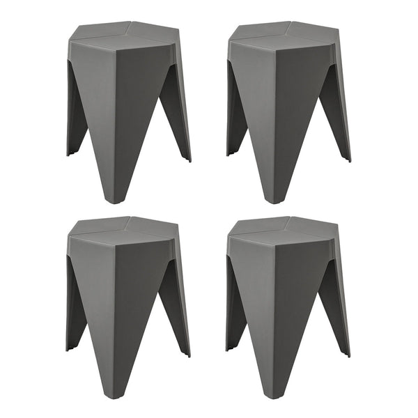 Artiss 4PC Puzzle Stool Bar Stools Stackable Grey Artiss