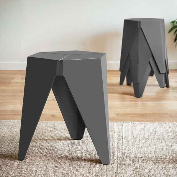 Artiss 4PC Puzzle Stool Bar Stools Stackable Grey Artiss