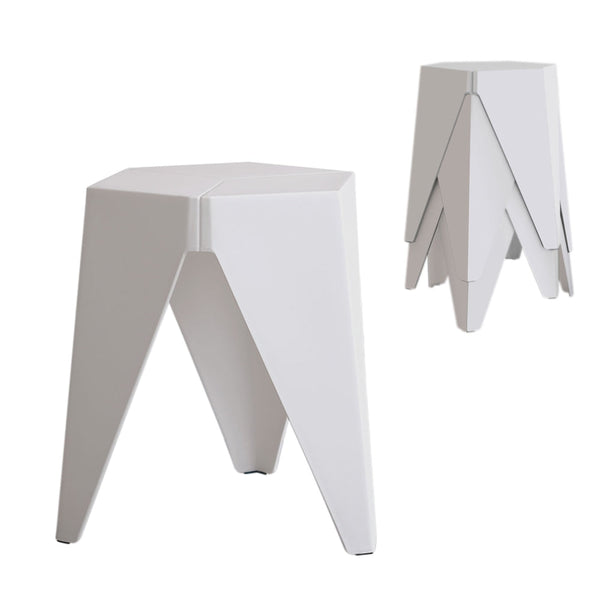 Artiss 4PC Puzzle Stool Bar Stools Stackable White Artiss