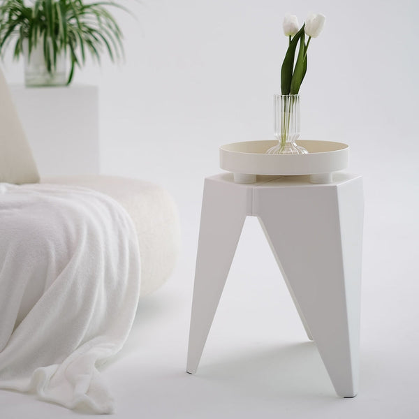 Artiss 4PC Puzzle Stool Bar Stools Stackable White Artiss