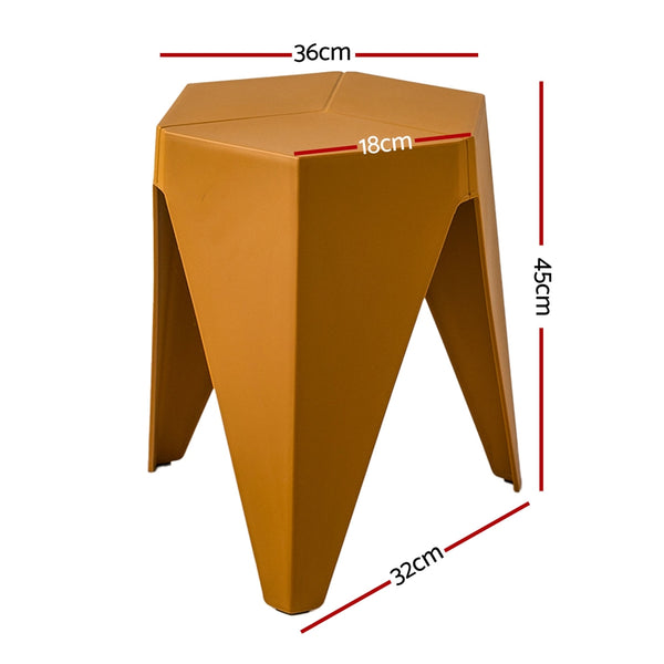 Artiss 4PC Puzzle Stool Bar Stools Stackable Yellow Artiss