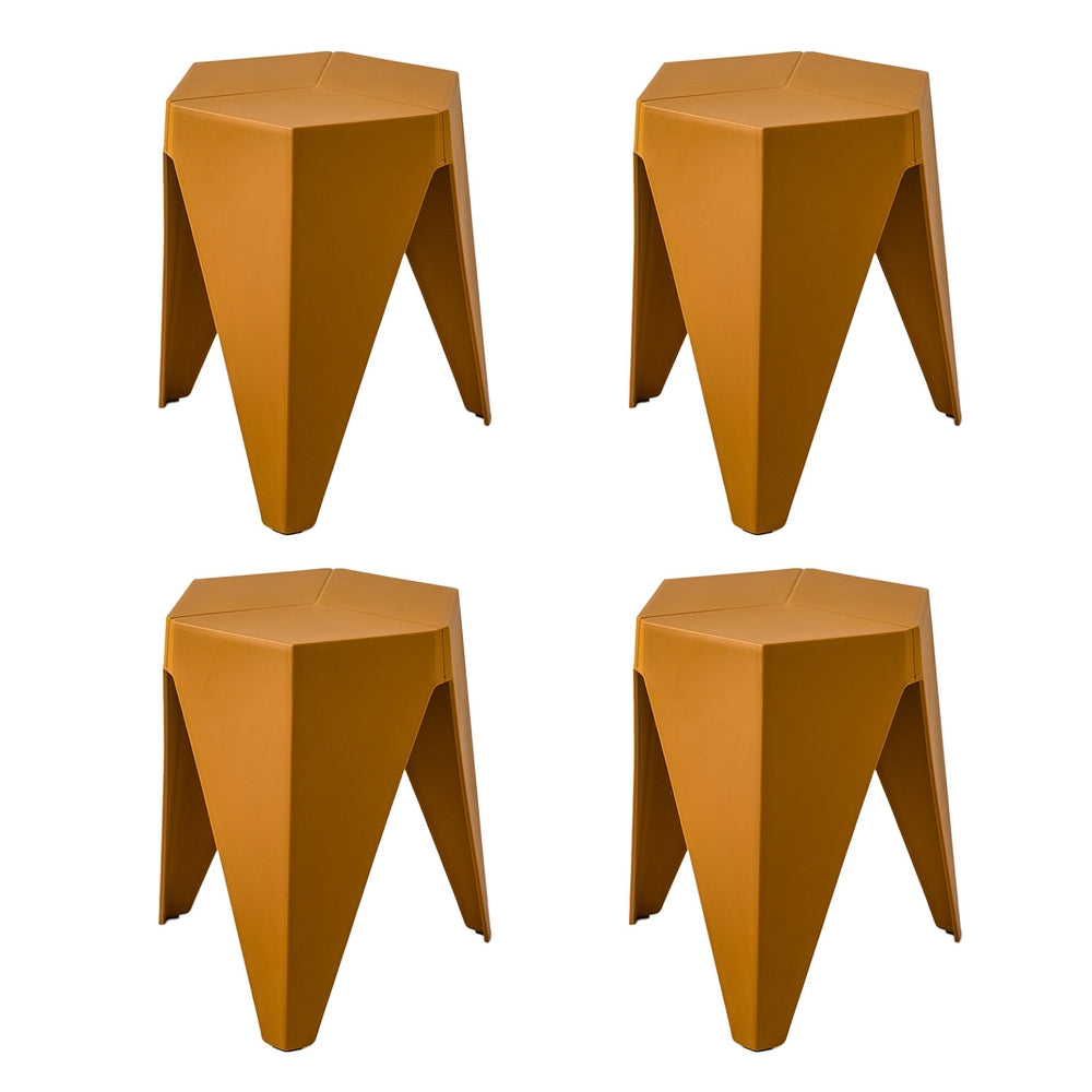 Artiss 4PC Puzzle Stool Bar Stools Stackable Yellow Artiss
