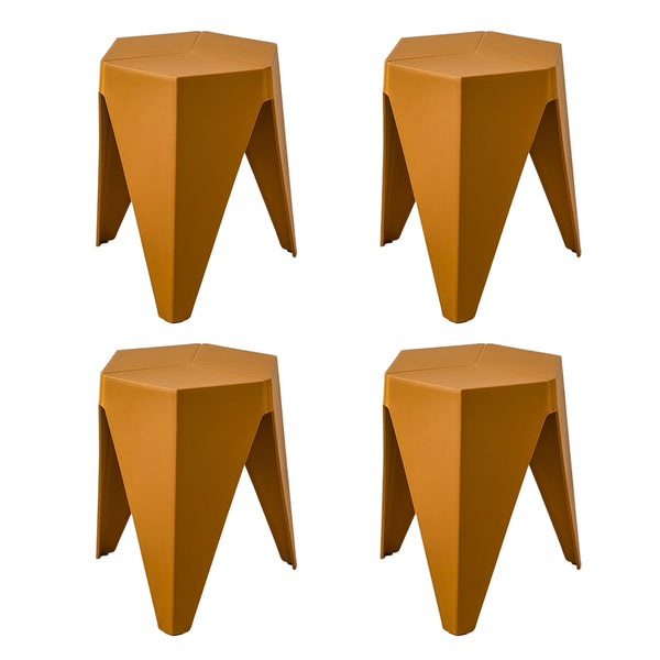 Artiss 4PC Puzzle Stool Bar Stools Stackable Yellow Artiss