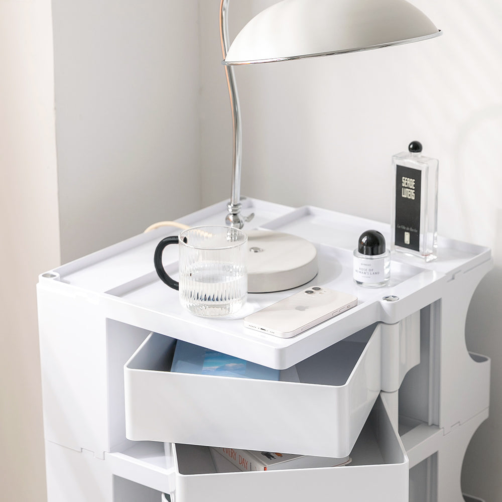 Artiss Storage Trolley Cart Bedside Table 5 Tier White Artiss