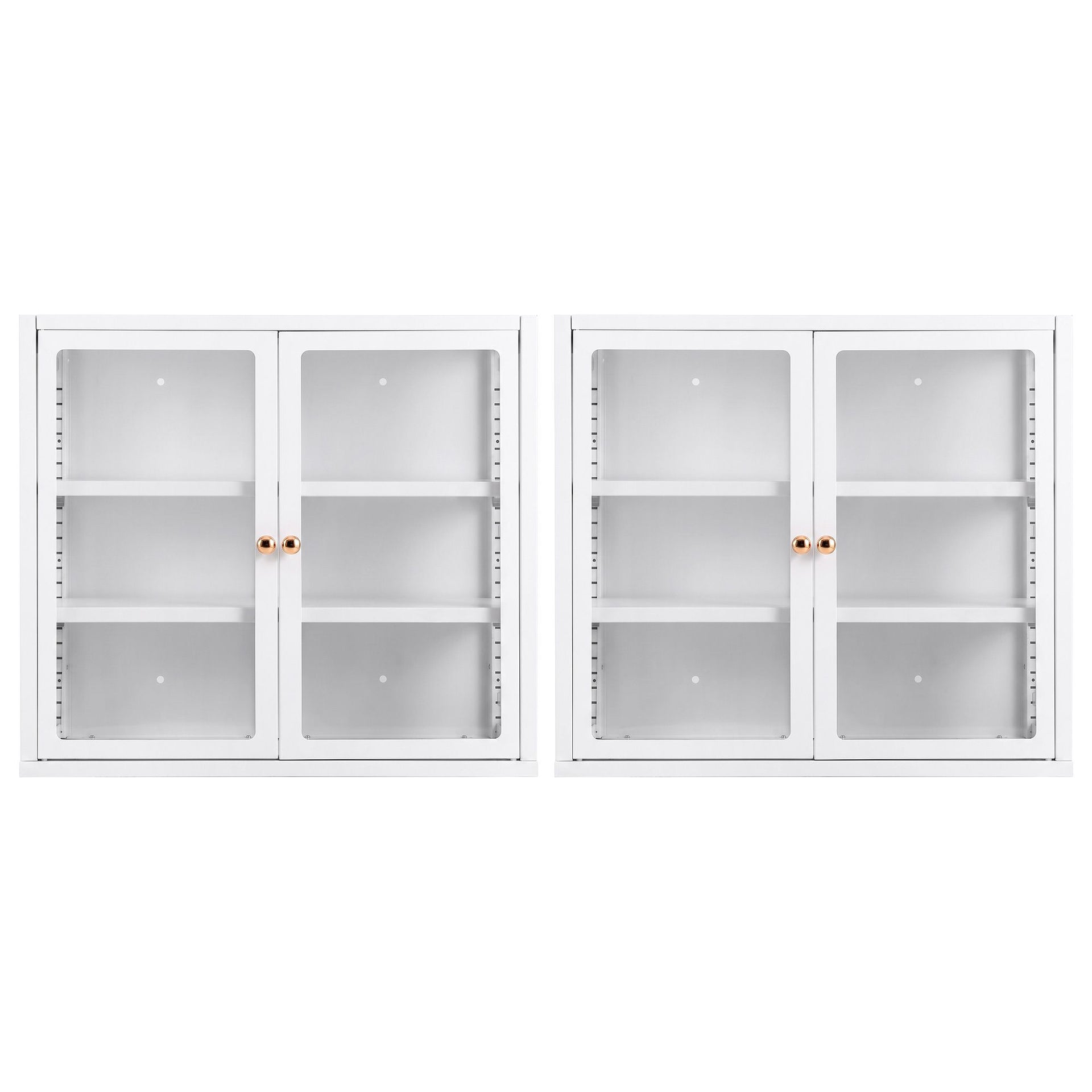 Artiss Buffet Cabinet Sideboard X2 Wall Mounted Clear Display Storage 60cm White Awezingly