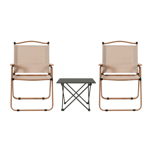 Weisshorn 3pc Camping Table Chair Set Outdoor Folding Aluminium Portable Picnic Awezingly