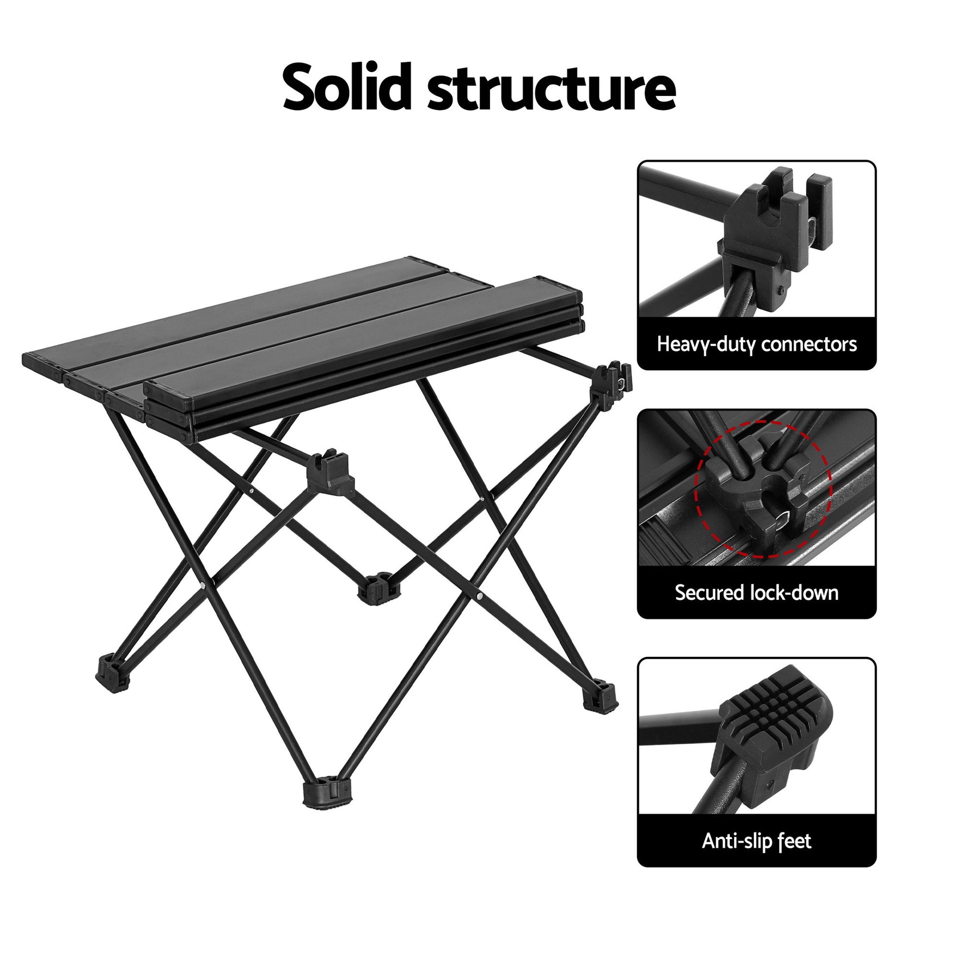 Weisshorn 3pc Camping Table Chair Set Outdoor Folding Aluminium Portable Picnic Awezingly