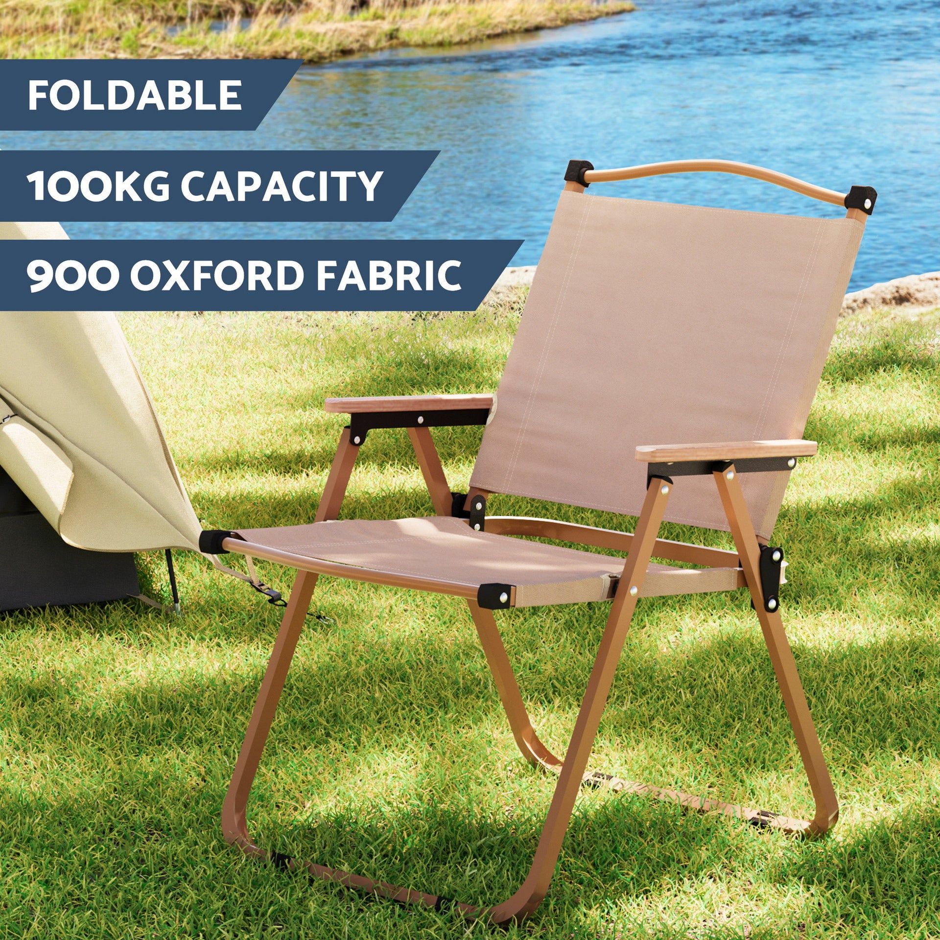 Weisshorn 3pc Camping Table Chair Set Outdoor Folding Aluminium Portable Picnic Awezingly