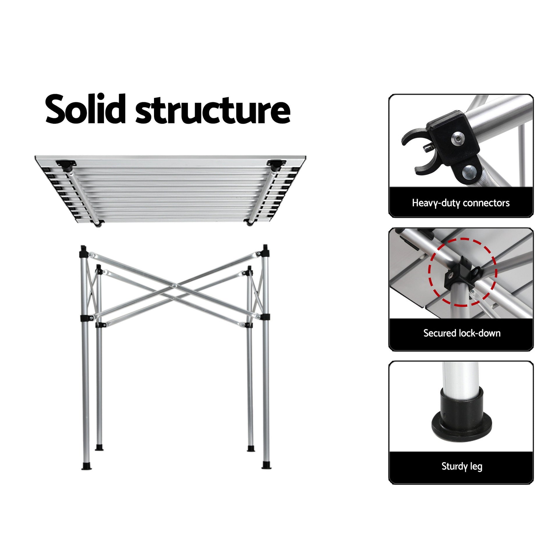 Weisshorn 3pc Camping Table Chair Set Outdoor Folding Aluminium Portable Picnic Awezingly