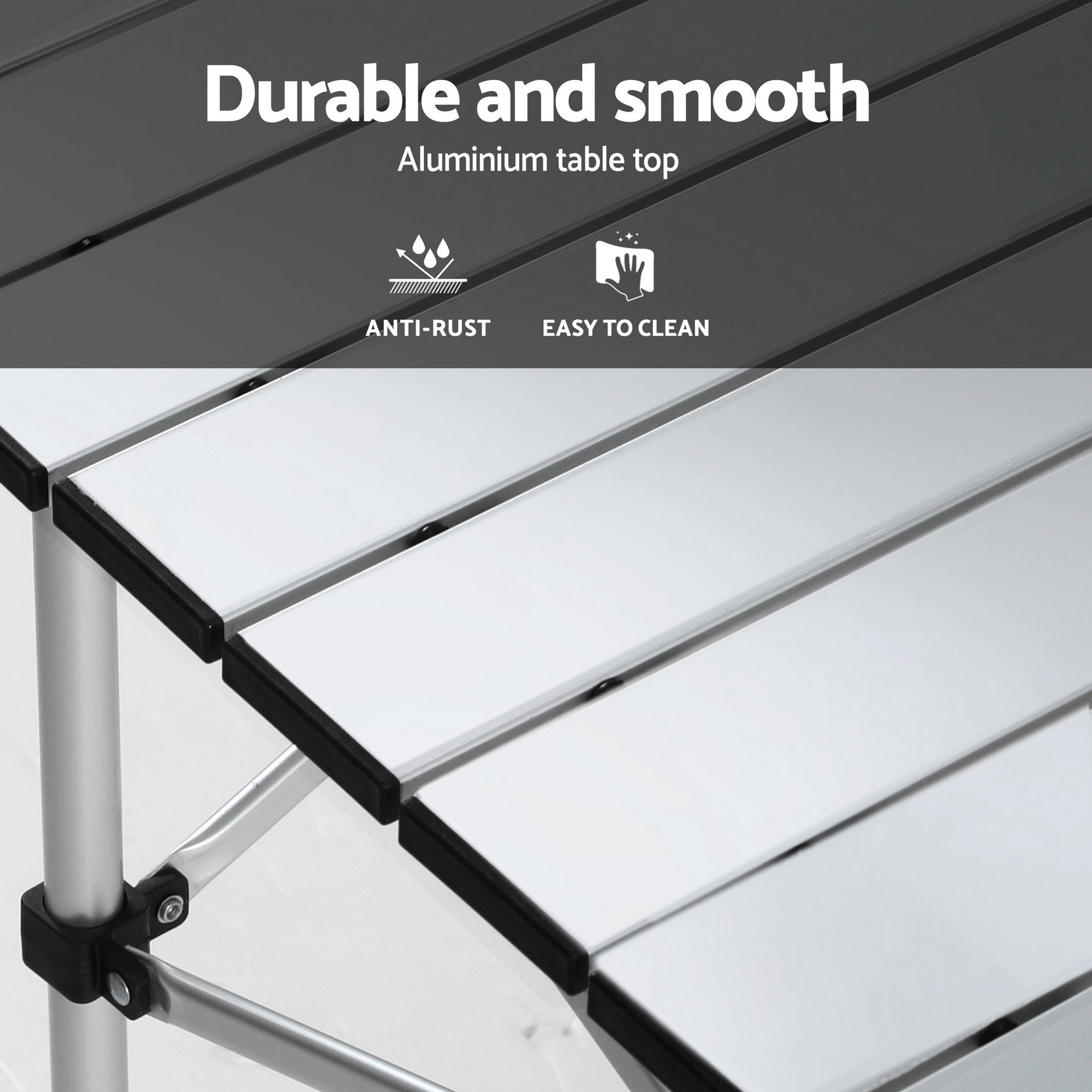 Weisshorn 3pc Camping Table Chair Set Outdoor Folding Aluminium Portable Picnic Awezingly